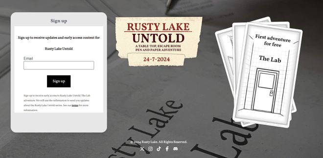 e Untold》7月24日开放免费开元《锈湖》桌游《Rusty Lak(图1)